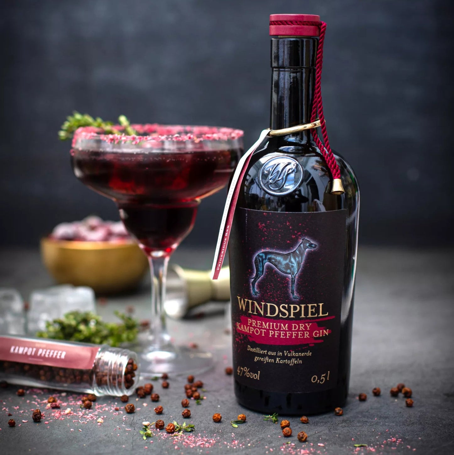 Flasche Windspiel Gin Pfeffer