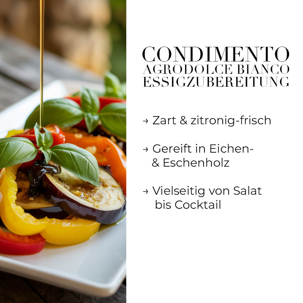 
                  
                    Condimento Agrodolce Bianco Essigzubereitung
                  
                