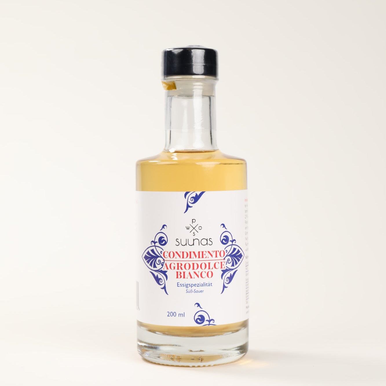 Flasche mit weißer Essigzubereitung
