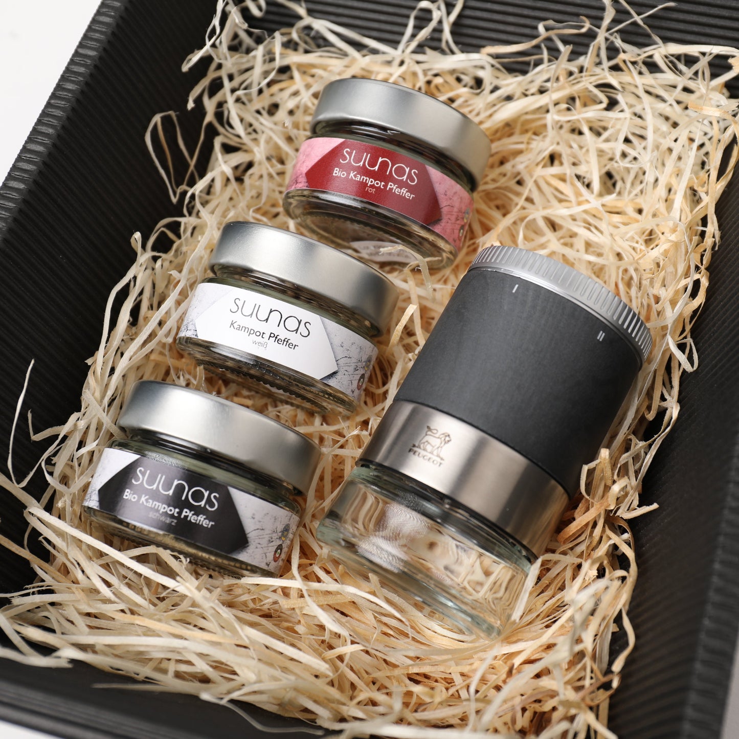 Geschenkset Pfeffermühle mit Kampot Pfeffer