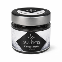 Schwarzer Kampotpfeffer im Glas